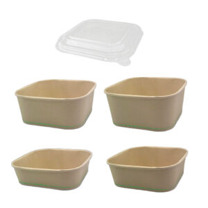 Square Container PBS Coated Bamboo Paper