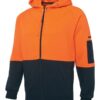HI VIS FULL ZIP FLEECY HOODIE