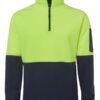 JB'S HI VIS 1/2 ZIP POLAR FLEECE